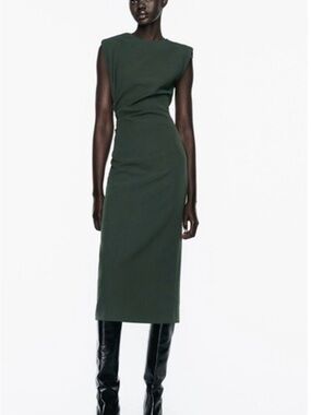 Zara | Dresses | Zara Dress Green Cut Out